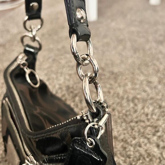 COACH Black & Brown Signature Poppy Shoulder Bag Y2K No. K0926-14562 - Picture 10 of 12